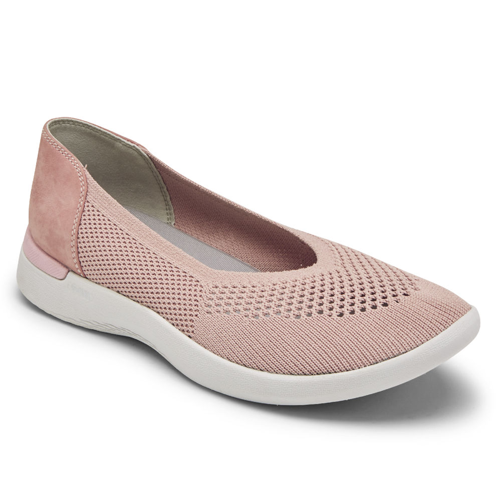 Sapatos Frouxos Rockport Mulher Rosa - Truflex Fly Knit Ballet - 27895SPEK